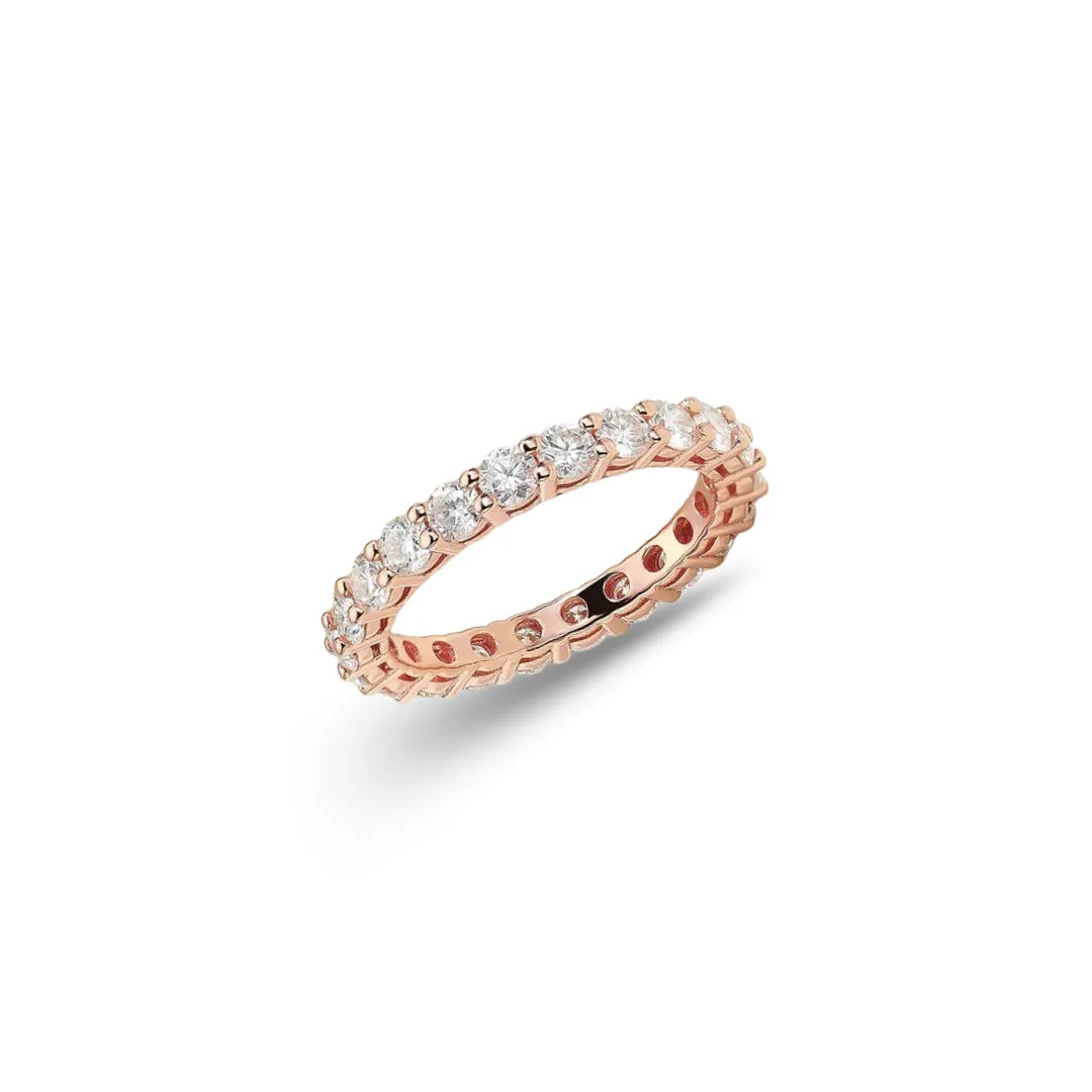 Ouro rosé-18k-Moissanite de 3mm com alta pureza e qualidade.