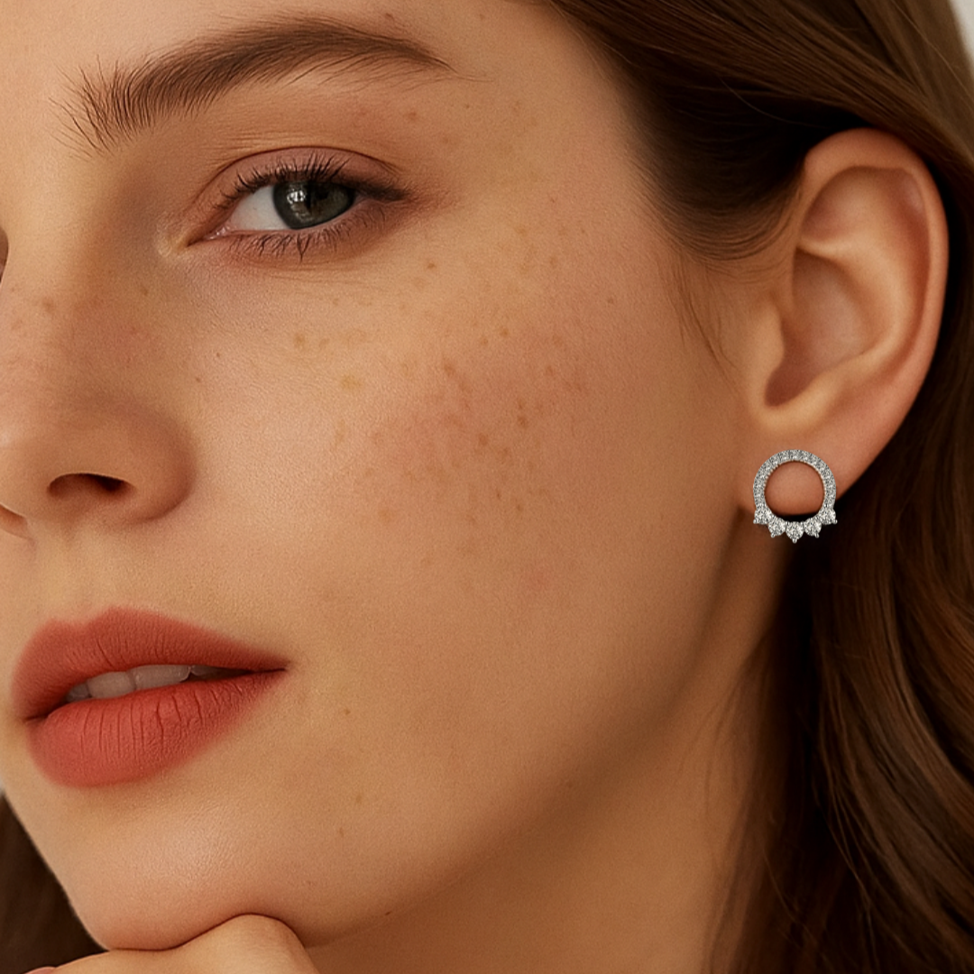 Prata 925 banhada ouro branco 18k.